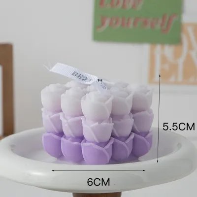 Creative Floral Rubik's Cube Aromatherapy Wedding Candle