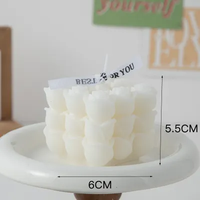 Creative Floral Rubik's Cube Aromatherapy Wedding Candle