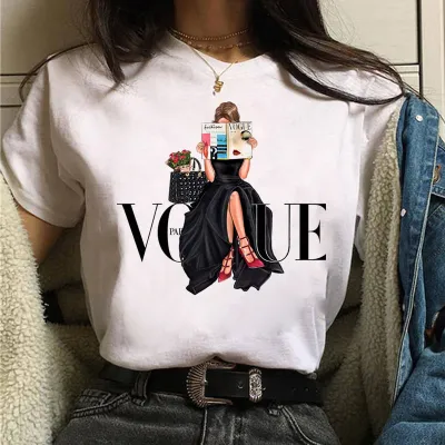 Women Modal Printed Short Sleeve T-Shirt Sweet Fresh Style