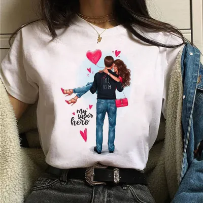 Women Modal Printed Short Sleeve T-Shirt Sweet Fresh Style