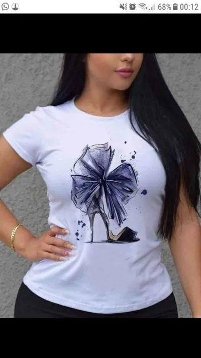 Women Casual Crewneck Short-Sleeved T-Shirt with Geometric Print