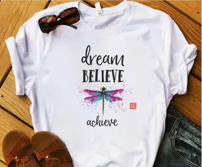 Women Casual Printed Short-Sleeve T-Shirt Loose Fit Modal