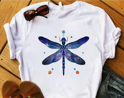 Women Casual Printed Short-Sleeve T-Shirt Loose Fit Modal