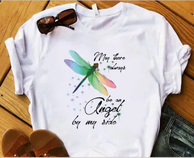 Women Casual Printed Short-Sleeve T-Shirt Loose Fit Modal