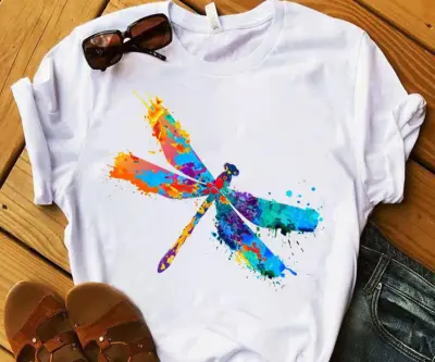 Women Casual Printed Short-Sleeve T-Shirt Loose Fit Modal