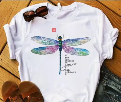 Women Casual Printed Short-Sleeve T-Shirt Loose Fit Modal