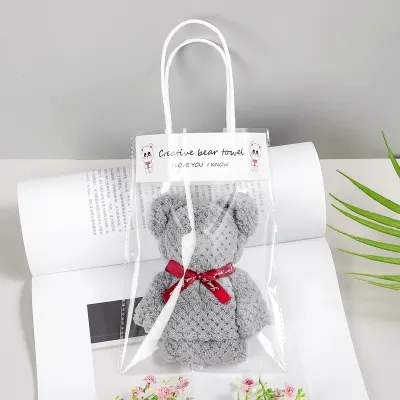 Creative Bear Shaped Coral Fleece Towel Gift Bag for Wedding Party