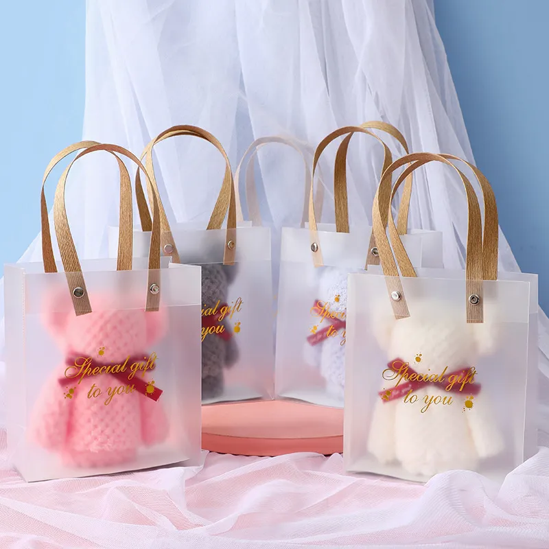 Creative Bear Shaped Coral Fleece Towel Gift Bag for Wedding Party