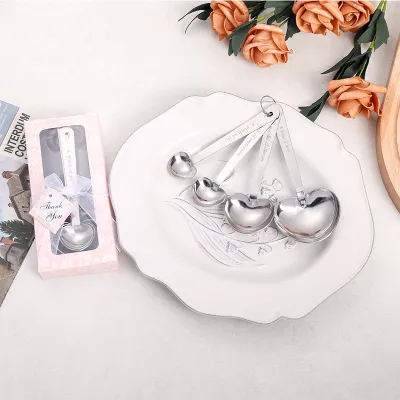 Creative Stainless Steel Heart-Shaped Spoon Wedding Gift Kitchen Seasoning Spoon