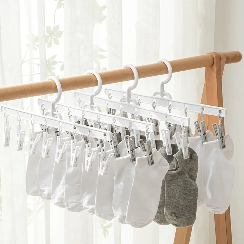 Multi-Functional Socks Clip Clothes Windproof Hat Clip Drying Hanger for Underwear Pants Ties