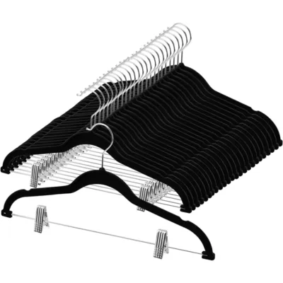 Adult Flocking Hanger Pants Rack With Clip for Home