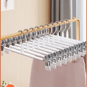 Household Seamless Anti-Slip Pants Rack Storage Clothes Stainless Steel Holder Drying Hanger