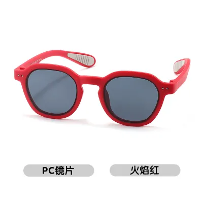 Kids Unisex Fashion Casual Holiday Silicone Round Frame Sunglasses