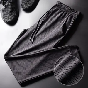 Men Summer Fashion Casual Basic Mesh Plus Size Straight Jogger Pants