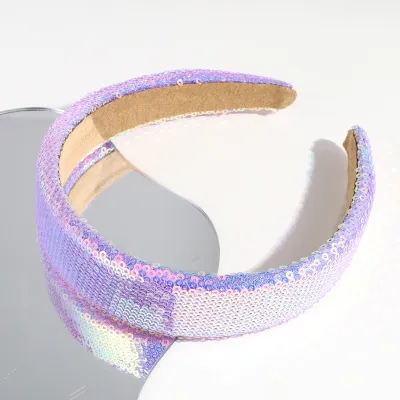 Women Fashion Wide-Brimmed Multicolor Sequin Headbands