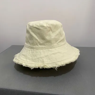 Women's Simple Double-Sided Foldable Sunshade Bucket Hats Cotton Monochrome Unisex