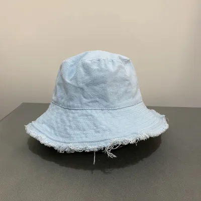 Women's Simple Double-Sided Foldable Sunshade Bucket Hats Cotton Monochrome Unisex