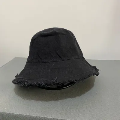 Women's Simple Double-Sided Foldable Sunshade Bucket Hats Cotton Monochrome Unisex