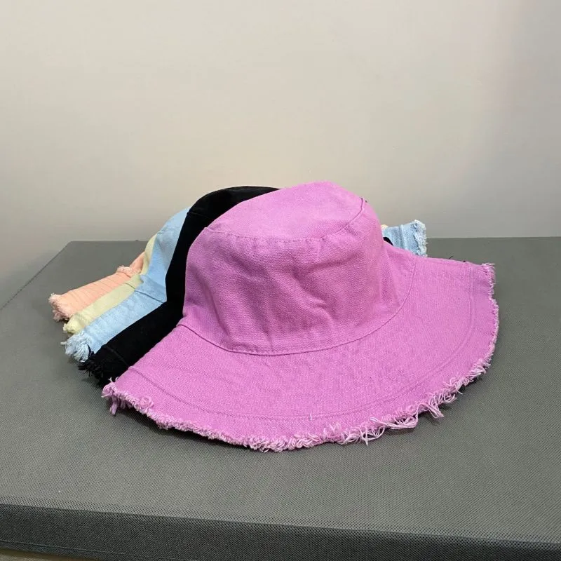 Women's Simple Double-Sided Foldable Sunshade Bucket Hats Cotton Monochrome Unisex