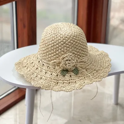 Summer Women Straw Woven Flower Sun Hat
