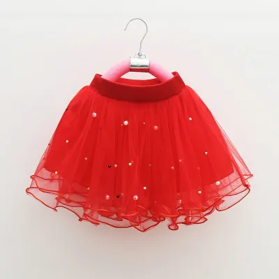 Kids Toddler Girls Casual Cute Mesh Tutu Princess Short Skirt Cotton Blend Solid Color