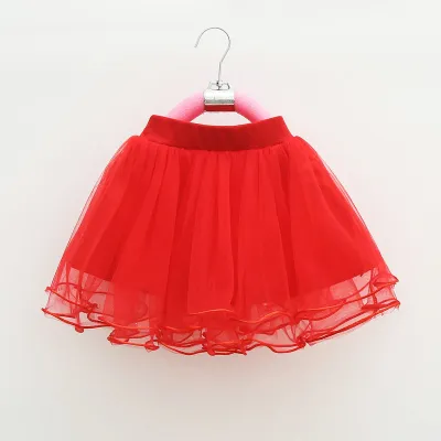 Kids Toddler Girls Casual Cute Mesh Tutu Princess Short Skirt Cotton Blend Solid Color