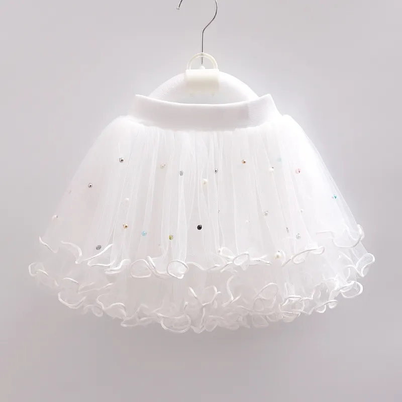 Kids Toddler Girls Casual Cute Mesh Tutu Princess Short Skirt Cotton Blend Solid Color