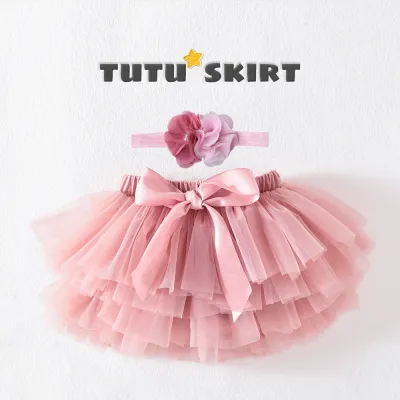 Kids Toddler Girls Casual Cute Bow Multicolor Mesh Tutu Princess Skirt