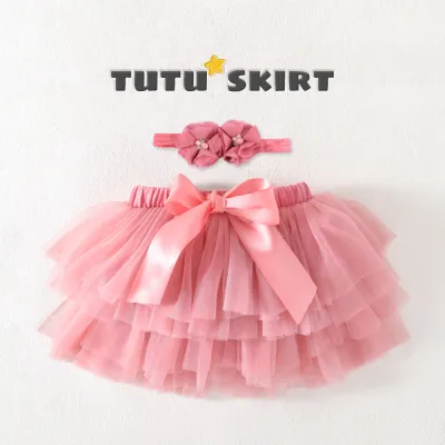 Kids Toddler Girls Casual Cute Bow Multicolor Mesh Tutu Princess Skirt