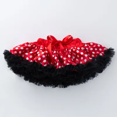 Kids Baby Girls Casual Cute Floral Polka Dot Plaid Print Mesh Party Tutu Princess Skirt