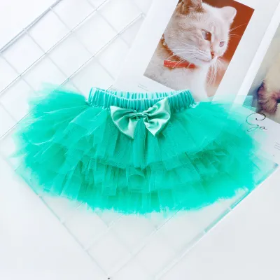 Kids Baby Girls Casual Cute Solid Color Bow Mesh Party Tutu Princess Skirt