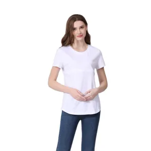 Summer Maternity Breastfeeding T-Shirt - Solid Color Round Neck Short Sleeve - Japanese Korean Casual Style