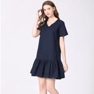 Summer Maternity Nursing Dress Casual Short Sleeve Cotton And Linen Fresh And Sweet