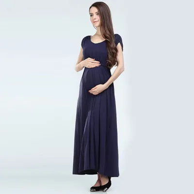 Pregnant Women Casual Solid Color Sleeveless Adjustable Belt Breastfeeding Dress
