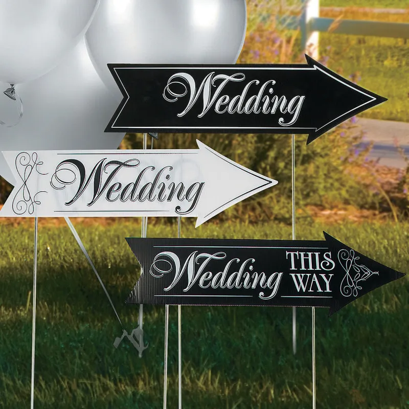 Creative Outdoor Courtyard Lawn Props Wedding Instructions Road Inserts Guide Plastic Plate Decoration Set