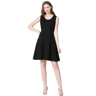 Pregnant Women Floral Printed Sleeveless Breastfeeding Dress