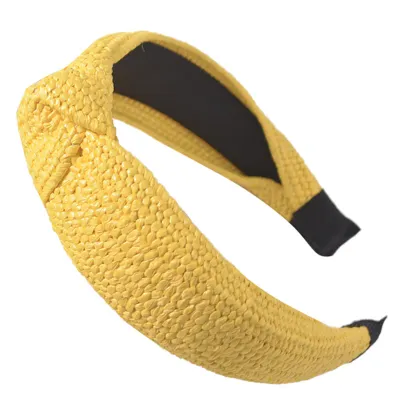 Women Simple Wide-Brimmed Hand-Woven Cross-Knotted Cloth Headbands