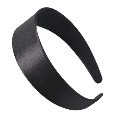 Women Simple Solid Color Wide Brimmed Satin Headbands