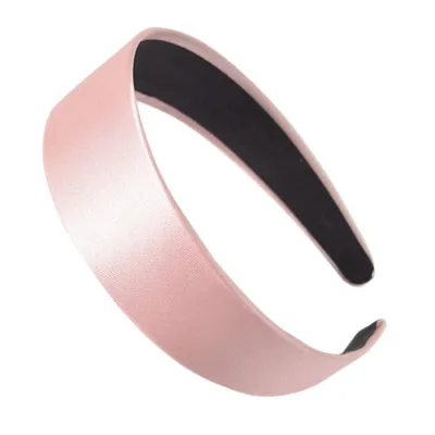 Women Simple Solid Color Wide Brimmed Satin Headbands