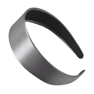 Women Simple Solid Color Wide Brimmed Satin Headbands