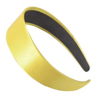 Women Simple Solid Color Wide Brimmed Satin Headbands