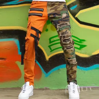 Men Fashion Casual Street Tide Ripped Denim Jeans