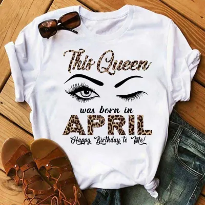 Women's Leopard Letter Eyelash Print Modal T-Shirt - Fresh Sweet Style Round Neck Short Sleeve