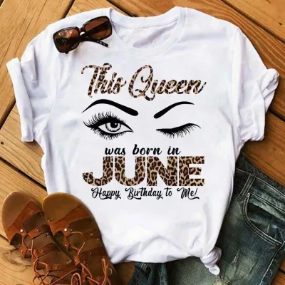 Women's Leopard Letter Eyelash Print Modal T-Shirt - Fresh Sweet Style Round Neck Short Sleeve