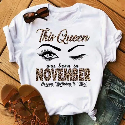 Women's Leopard Letter Eyelash Print Modal T-Shirt - Fresh Sweet Style Round Neck Short Sleeve