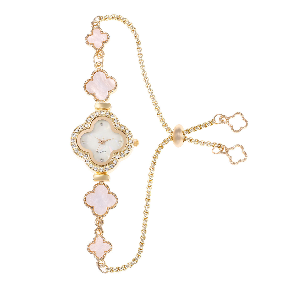 ★tow tow archive★ Full Clover Bracelet White TBH42CDTB005 JanKuo Clover C.Z. Multi-Color Cuff
