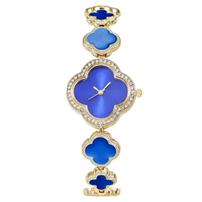Women's Four-Leaf Clover Rhinestone Bracelet Watch