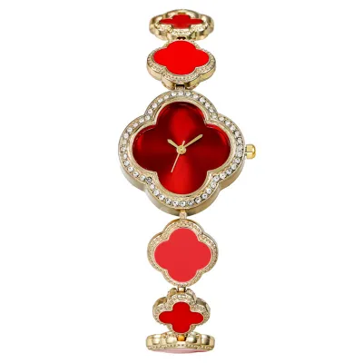 Women's Four-Leaf Clover Rhinestone Bracelet Watch