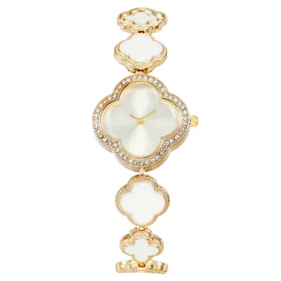 Women's Four-Leaf Clover Rhinestone Bracelet Watch