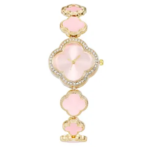 Women's Four-Leaf Clover Rhinestone Bracelet Watch